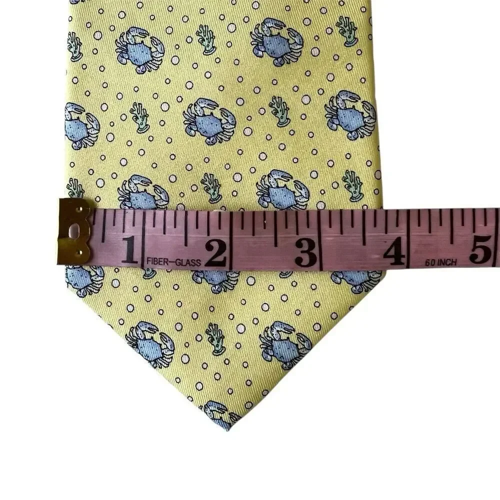 Vineyard Vines Neck Tie Silk Yellow Crab Under The Sea Preppy Mens